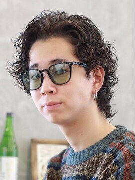 にもう センターパート　リバースパーマ　2