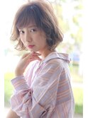 大人可愛い◎20代30代40代前髪パーマグレーベージュ