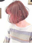 【lamp尾崎】シアモーブピンク、切りっぱなしボブ