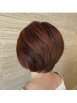 ヘアー スニップ(hair snip) 大人すっきりボブ暖色系オレンジベージュ/上桂