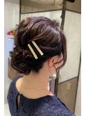 お呼ばれヘアアレンジルーズシニヨン