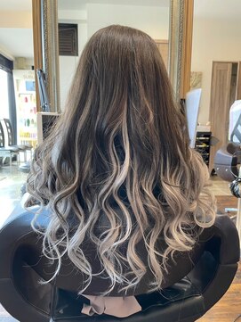 ヘアーサロン アモル(HAIR SALON Amor) ハイライトレイヤーカットエクステイルミナカラー縮毛矯正