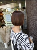 ぱつっとミニボブベージュグレージュチョコレート