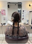ヘアセット お呼ばれアレンジ タイトツイン