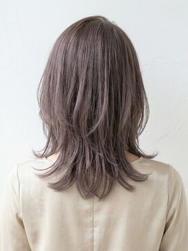 と和 巣鴨 【小顔ひし形】大人ミディアムレイヤー×グレージュ