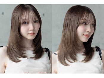 オーブヘアー トラスト 郡山2号店(AUBE HAIR trust)の写真/本店予約No.1◎高満足度で3種類トリートメントから選べる艶カラー×顔周りレイヤーカット
