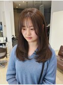 顔まわりレイヤー×シースルーバング×韓国風ワンカール