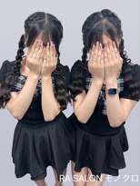 アールエーサロン モノクロ 虎ノ門(RA SALON モノクロ)&nbsp;【推し活ヘアメ】リボン編みおろしツインヘア