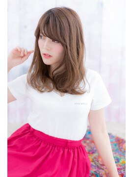 ヘアアンドビューティー ミック(Hair & Beauty miq) 斜めバングの大人抜け感セミディb