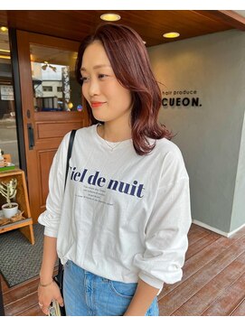 ヘア プロデュース キュオン(hair produce CUEON.) 顔まわりレイヤー/イルミナカラー/サンセットカラー