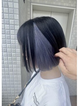 リグ 横浜(Lig.) インナーカラー/ブルーシルバー/ブリーチ/ボブ/韓国/ネビージュ