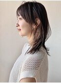 インナーグレージュ×小顔前髪×くびれレイヤー×艶髪ミディd