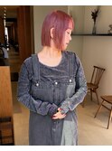 ハイトーンピンク×ミニボブ