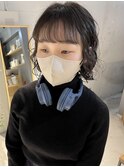 【三ツ井】20代 無造作パーマ ショートボブパーマ 透明感カラー