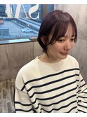 伸ばしかけくびれしっかりレイヤー×ブリーチ無ピンクパープル