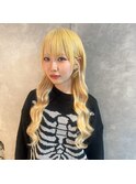プルエクステ10代20大丈夫ブロンドロング大阪エクステ