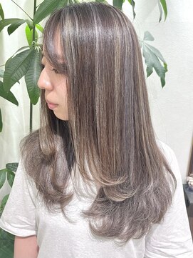 ベルヘアーデザイン 堺東(Belle hair Design) 韓国風顔周りレイヤーカットオリーブグレージュ堺東20代30代40代