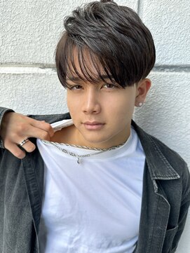 ジェニーバイメノン(JENNIE by Menon) シースルーマッシュ　黒髪　メンズヘア