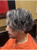 シルバーメッシュツイスパ/大宮/メンズカット/ハイライト