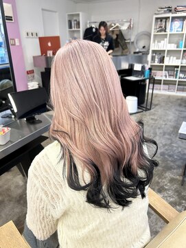 ディーカヘアーセンダイ(Di KA HAIR sendai) ホワイトピンクベージュ/エンドカラーデザイン