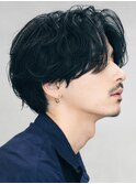 渋谷アクティブショートフェザーパーマテーパーフェード毛流れ