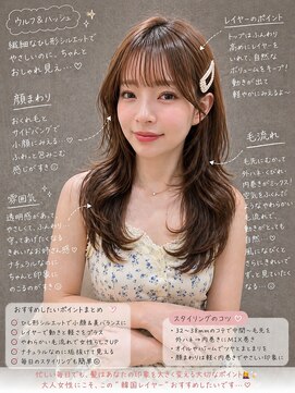 ロンド メリー 大宮(Lond merry) レイヤーカット/グレージュブラウン/韓国巻き/顔周りカット