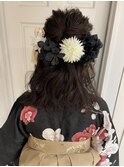 卒業袴着付け☆ふんわり可愛いハーフアップ