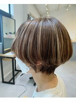 ラシサ(RASHISA)&nbsp;【RASHISA】丸みショート／ハイライト/グレージュ