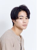 スーツ短髪ツーブロック束感☆黒髪ナチュラルパーマ☆流行