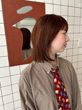 カルテ(QUARTE) レイヤーボブ シャギーボブ オレンジブラウン