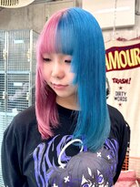 リル ラウム 原宿(LiL Raum)&nbsp;ツートンカラー ピンク×ライトブルー