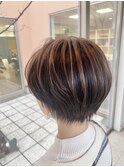 ミルクティーベージュのアンブレラカラー