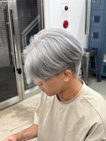 ステラ(STELLA)&nbsp;センターパート/ホワイトシルバー/メンズハイトーンカラー