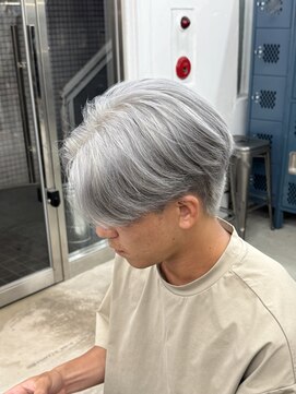 ステラ(STELLA) センターパート/ホワイトシルバー/メンズハイトーンカラー