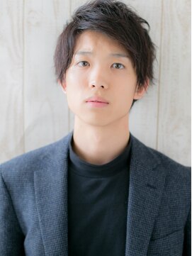 モッズヘア メン 仙台愛子駅前店(mod's hair men) ダークアッシュ七三くせ毛風伸ばしかけ就活ショートb仙台愛子