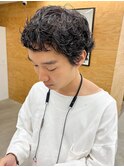 メンズパーマ　ベリショ　くるくる　バングパーマ