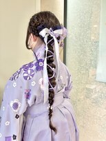 ネオンズ 南郷18丁目店(NEON´S)&nbsp;袴ヘアアレンジ【編みおろしリボン】