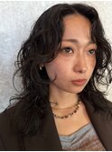ミディアムパーマ　ロングパーマ　ウルフパーマ