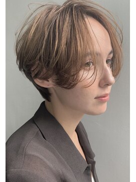 クラン(clan) 大人女子ショート＃前髪ココアブラウンフリンジウェーブ