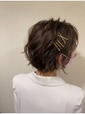 ストレートアイロン コテ ショートヘア ヘアアレンジ