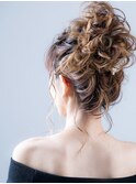 アレンジヘアセット　お団子　パーティーヘア　お呼ばれヘア