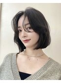 大人気！韓国風ヘア　前髪長めのボブ　タンバルモリ