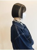 マチルダボブ　インナーグレージュカラー 切りっぱなしボブ