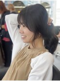レイヤーロング20代30代小顔ヘア韓国ヘア垢抜け
