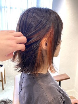 リリィ ヘアデザイン(LiLy hair design) Lilyミディアム/インナーオレンジカラー
