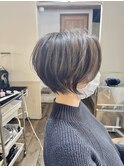 ゆとりショートくびれショートハンサムボブ丸みマッシュショート