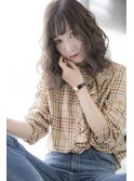 ふんわりミディアムボブグレージュ3Dカラー20代30代40代
