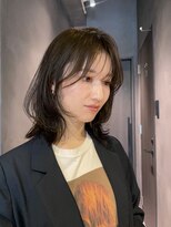 クレオヘアフィーカ(CLEO hair fika)&nbsp;レイヤーボブ　ミディアムレイヤー　オリーブベージュ