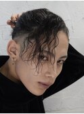 【波巻きツイストスパイラルパーマ、マンバンかきあげメンズ】