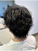 メンズ波巻マッシュウルフ